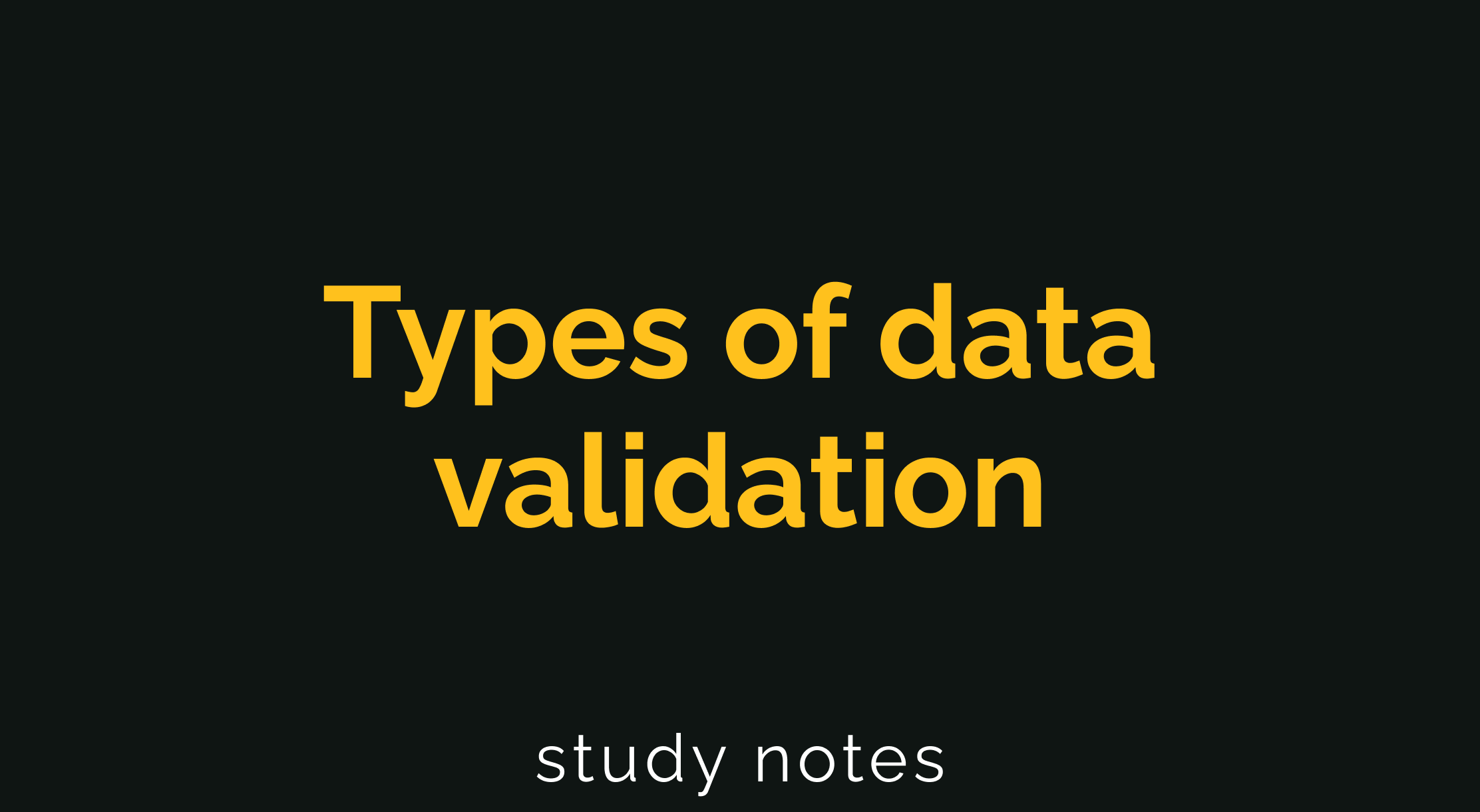 Types of data validation
