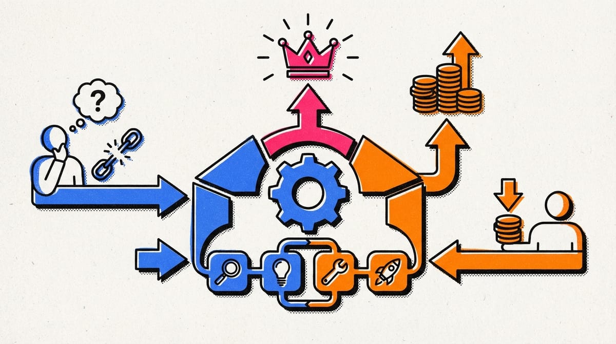 Abstract illustration of a growing plant symbolizing product success and digital business growth.