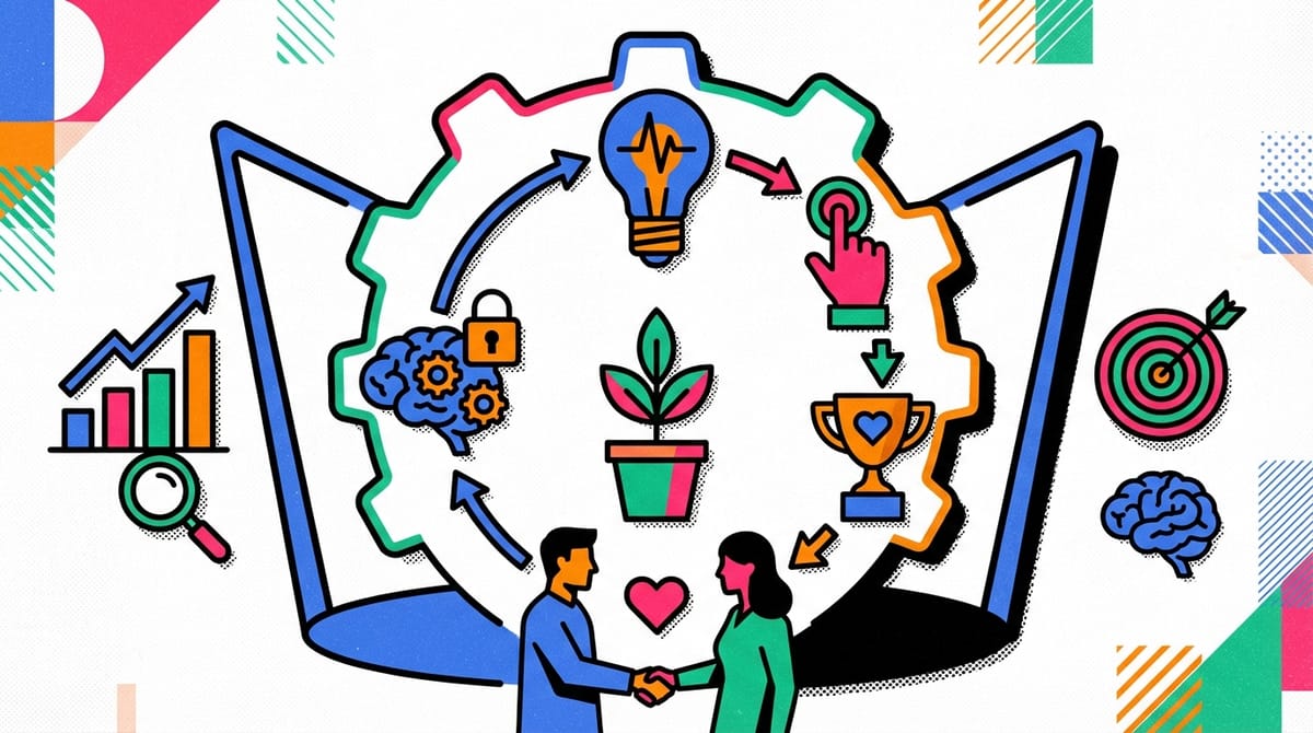 Visual representation of customer loyalty growth through the DAPIR framework, symbolizing success and connection.