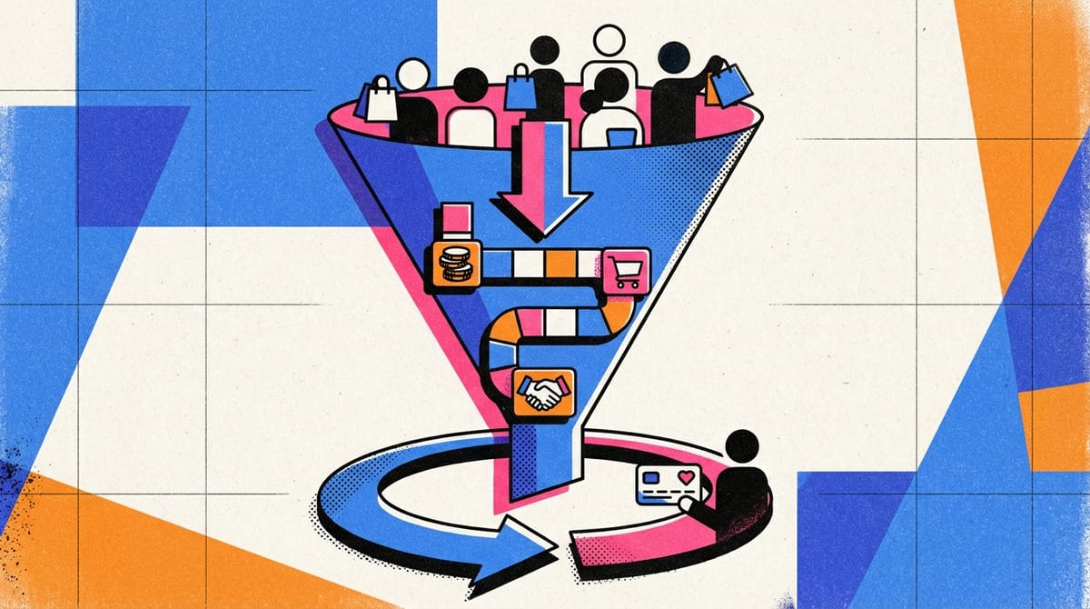 Sales graph with upward trend and diverse customers shaking hands, symbolizing growth and retention.