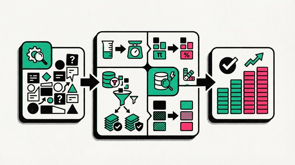 Colorful graphs and charts illustrating data formatting and adjustment techniques.