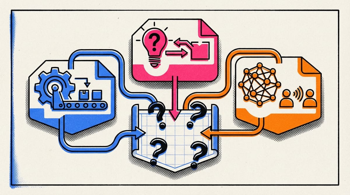 Seven distinct pathways converging, symbolizing essential activities for success and growth.