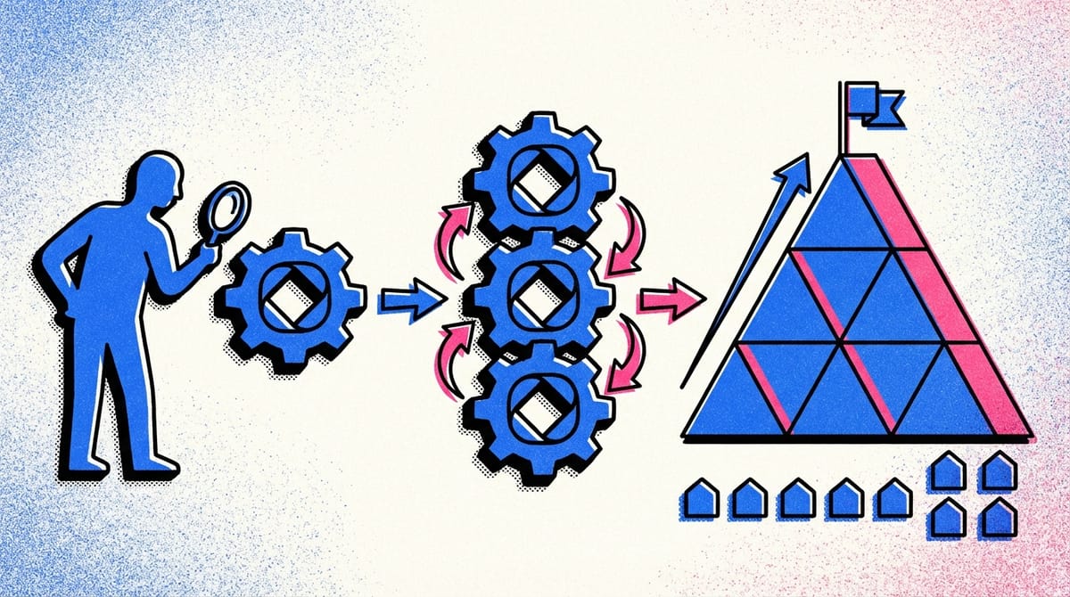 A product manager analyzing business models with charts and strategies in a dynamic workspace.
