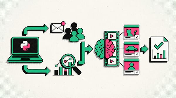 Visual representation of data analytics concepts with Python coding elements and graphs.