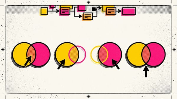 Visual representation of SQL JOINs connecting database tables through overlapping data points.